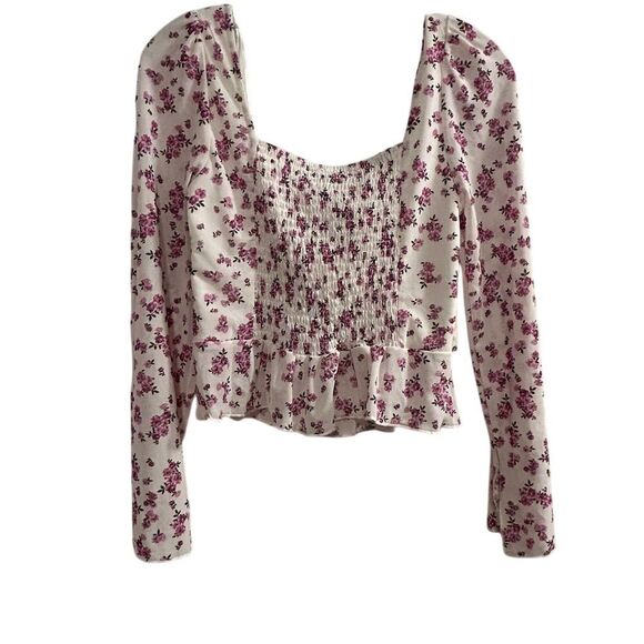 Kirious Women's Floral Smocked Long Sleeve Blouse Size M Multicolor - Picture 8 of 12